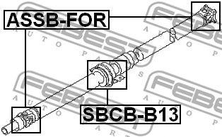 Подшипник подвесной вала карданного FEBEST SBCBB13