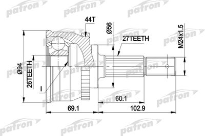 ШРУС наружный комплект PATRON PCV1509