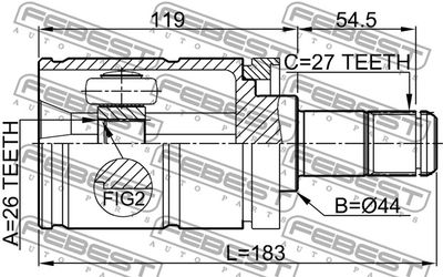 ШРУС внутренний левый FEBEST 1911E53LH