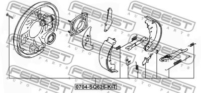 Комплект установочный барабанных колодок FEBEST 0704JB625KIT