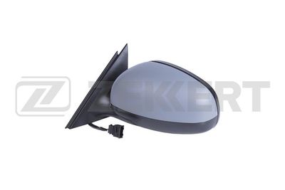 Зеркало левое в сборе грунтованное выпуклое с подогревом Zekkert SP4010