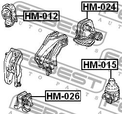 Подушка двигателя передняя FEBEST HM026