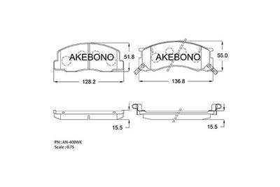 Колодки тормозные дисковые AKEBONO AN408WK
