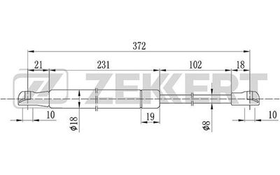 Пружина газовая капота Zekkert GF2083
