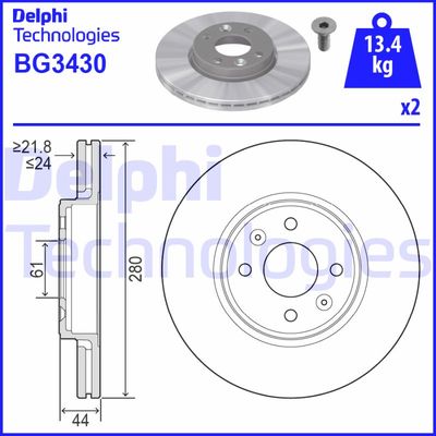 Диск тормозной DELPHI BG3430