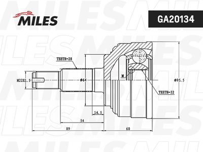 ШРУС наружный Miles GA20134