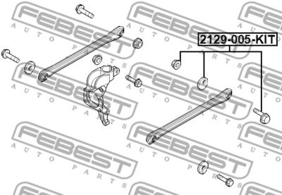 Болт с эксцентриком ремкомплект FEBEST 2129005KIT