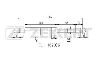 Пружина газовая багажника Zekkert GF2246