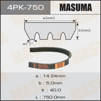 Ремень ручейковый Masuma 4PK750