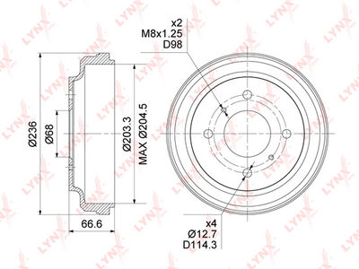Барабан тормозной LYNXauto BM1114