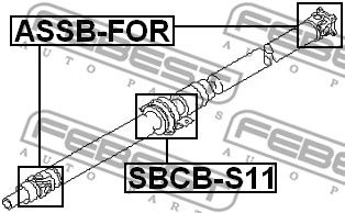 Подшипник подвесной вала карданного FEBEST SBCBS11