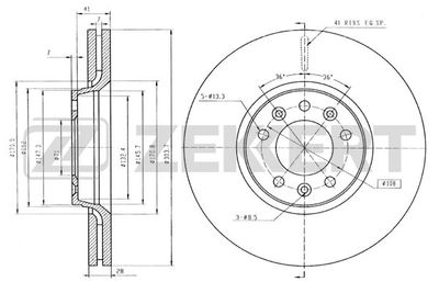 Диск тормозной передний Zekkert BS5104
