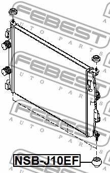 Втулка крепления радиатора FEBEST NSBJ10EF