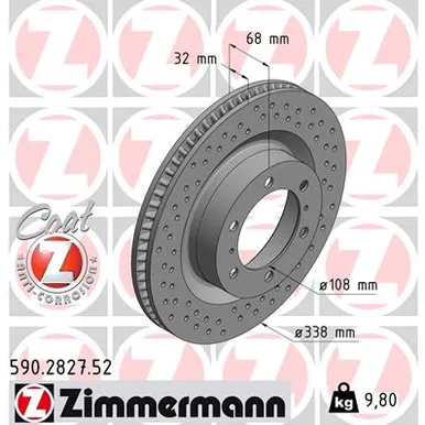 Диск тормозной ZIMMERMANN 590282752