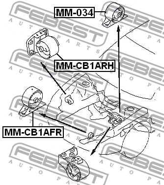Подушка двигателя задняя FEBEST MM034
