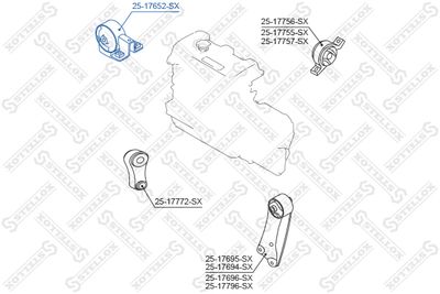 Подушка двигателя правая STELLOX 2517652SX