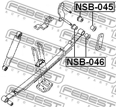 Втулка рессоры задняя FEBEST NSB045