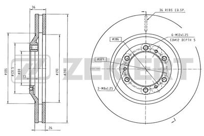 Диск тормозной передний Zekkert BS5671