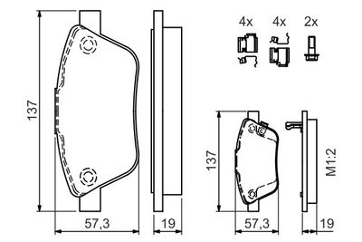 Колодки тормозные дисковые BOSCH 0986494157