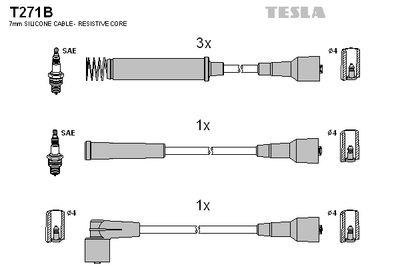 Комплект проводов высоковольтных TESLA T271B
