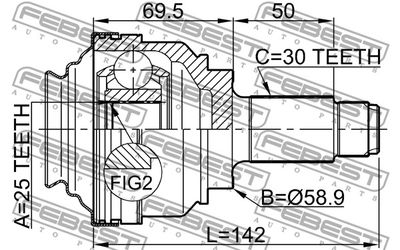ШРУС наружный FEBEST 1910X5RR