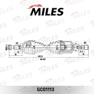 Привод в сборе левый Miles GC01113