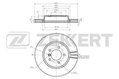 Диск тормозной передний Zekkert BS6224