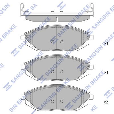 Колодки тормозные передние SANGSIN SP1392