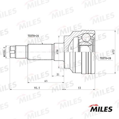 ШРУС наружный Miles GA20212
