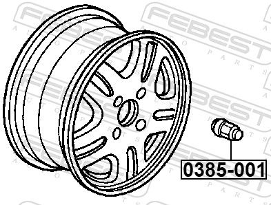 Гайка колесная FEBEST 0385001