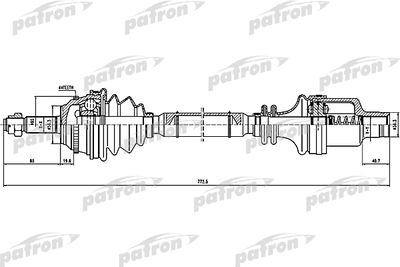Полуось правая PATRON PDS0300
