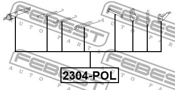 Комплект установочный барабанных колодок FEBEST 2304POL
