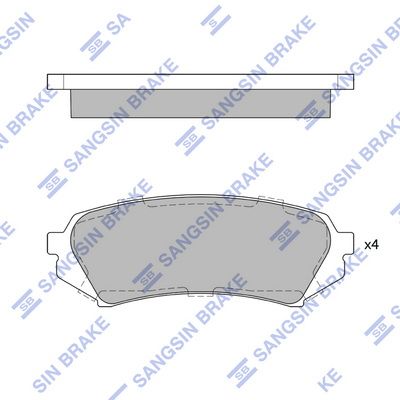 Колодки тормозные задние SANGSIN SP1380