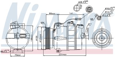 Компрессор кондиционера NISSENS 89054