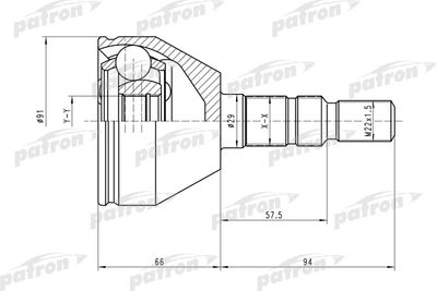 ШРУС наружный комплект PATRON PCV1613