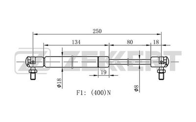 Пружина газовая капота Zekkert GF1497