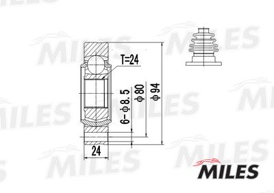 ШРУС внутренний Miles GA10012