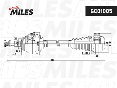 Привод в сборе левый Miles GC01005
