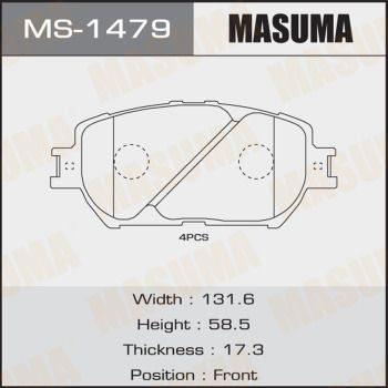 Колодки тормозные передние Masuma MS1479
