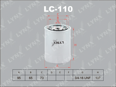Фильтр масляный LYNXauto LC110
