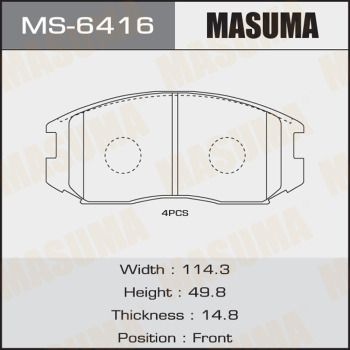Колодки тормозные передние Masuma MS6416