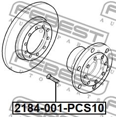 Шпилька колесная FEBEST 2184001PCS10