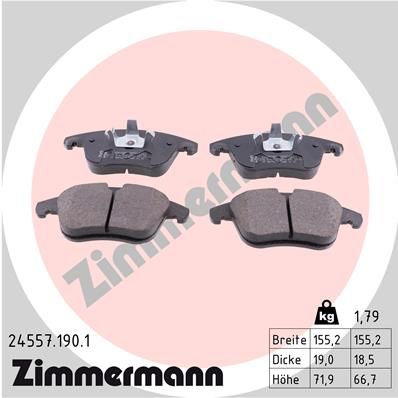 Колодки тормозные передние ZIMMERMANN 245571901