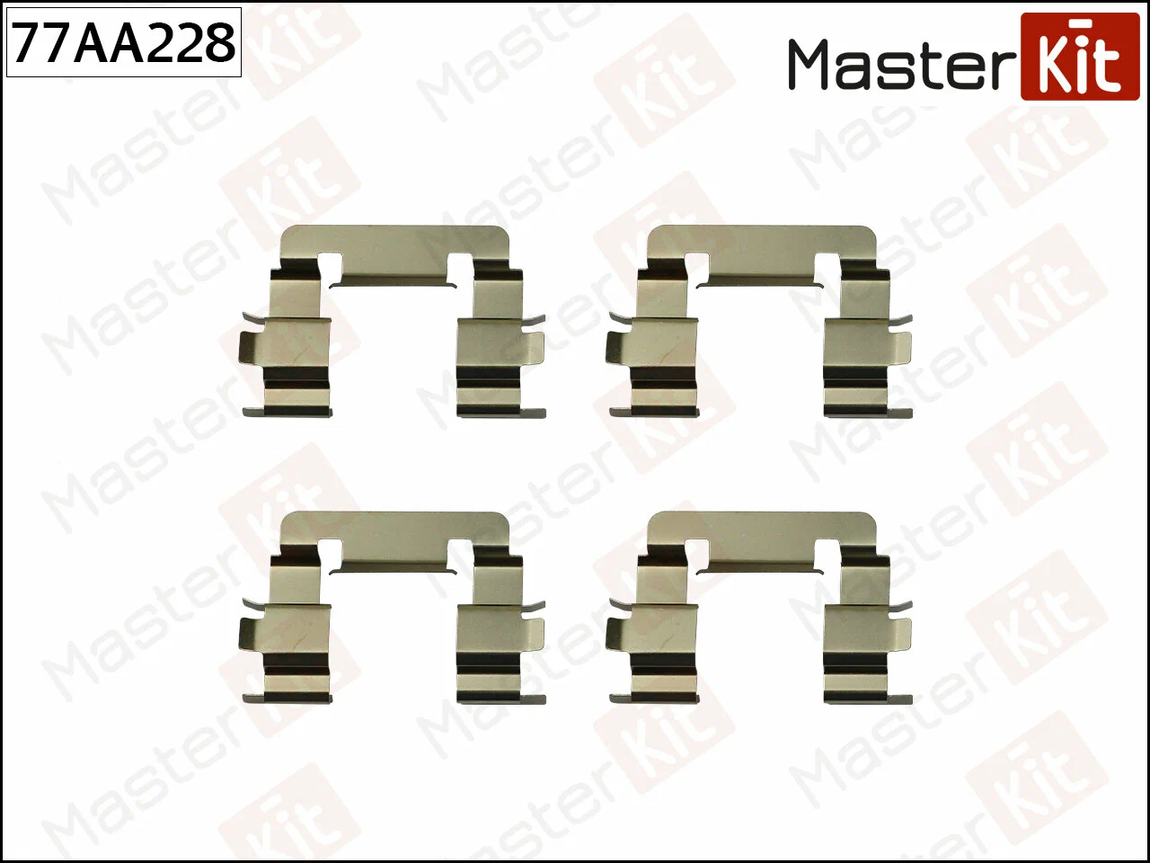 Комплект установочный барабанных колодок MASTERKIT 77AP228