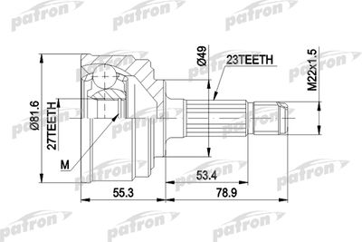 ШРУС наружный комплект PATRON PCV1086