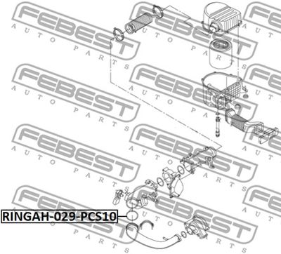 Кольцо уплотнительное воздушного патрубка FEBEST RINGAH029PCS10
