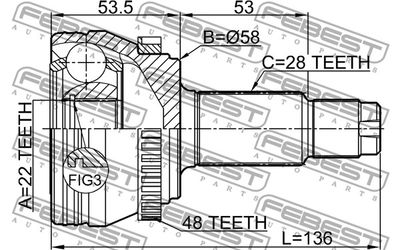 ШРУС наружный задний FEBEST 1410NACTRA48