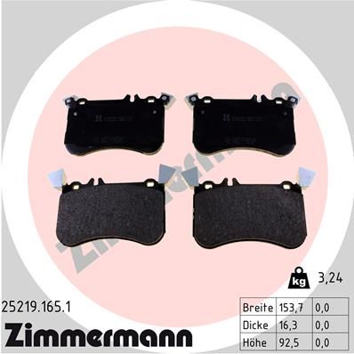Колодки тормозные дисковые ZIMMERMANN 252191651