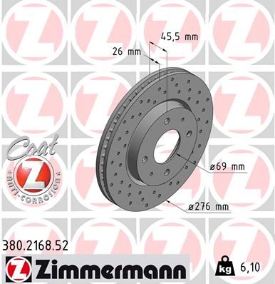 Диск тормозной спортивный ZIMMERMANN 380216852