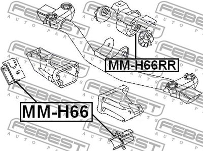 Подушка двигателя передняя FEBEST MMH66